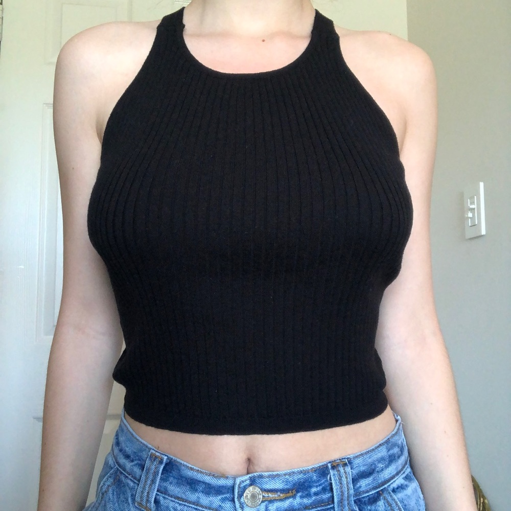 Brandy Melville vintage black cross tank